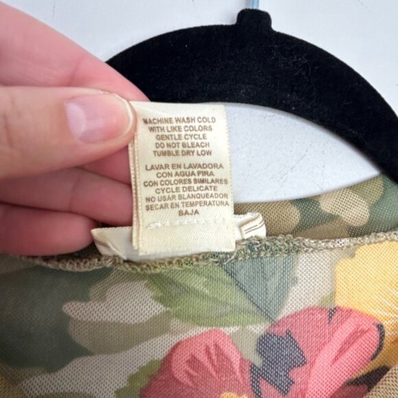 NYC sheer/mesh floral camo swim cover up size large - Picture 6 of 8